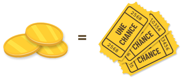 1 crédit acheté = 1 chance