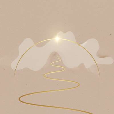 Visuel nude et doré minimaliste représentant un chemin lumineux vers une étoile, symbolisant le réveil de mission personnelle.